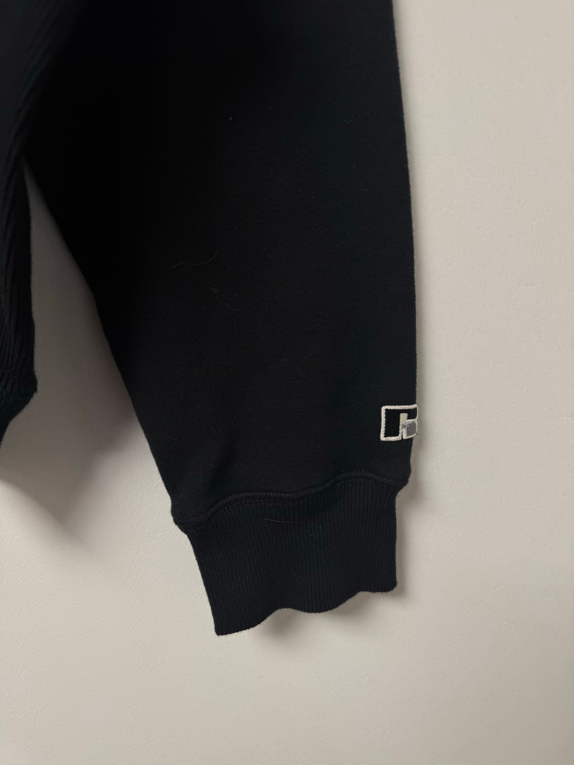 Russell 러셀 빈티지 라스벳 블랙 기모 크롭 맨투맨 L 상품이미지3