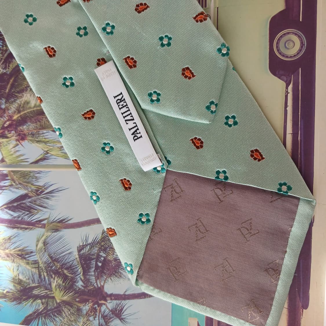 빨질레리 실크 민트 플라워 패턴 넥타이 9.4cm A등급 A19584
 상품이미지7