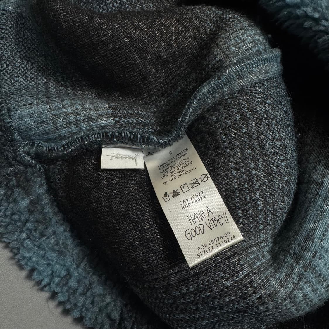 스투시(STUSSY) 블루컬러 쉐도우 플리에드 패턴 집업 쉐르파 자켓 상품이미지7