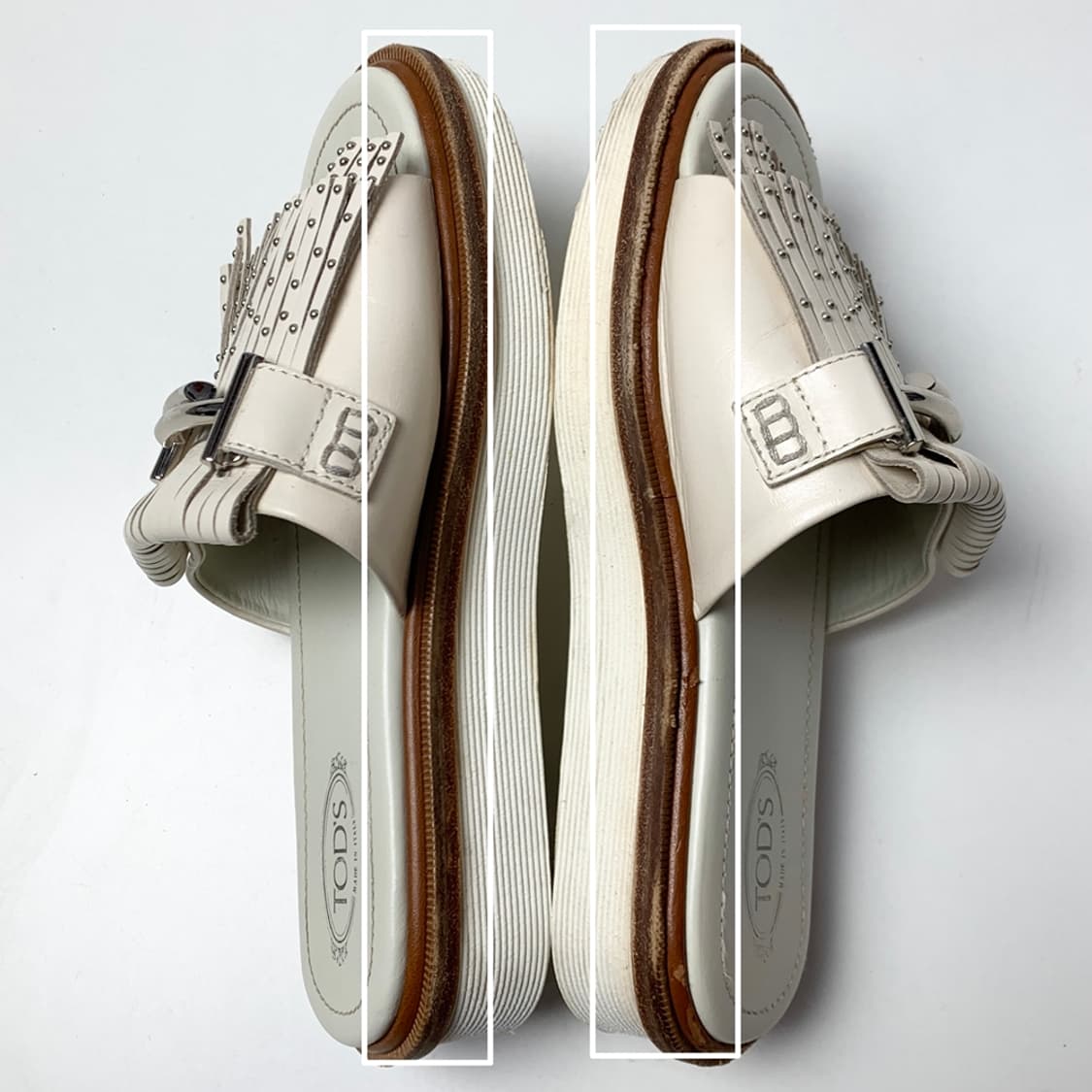 [230/정품] TODS 토즈 더블티 스터드 여성 샌들 상품이미지4