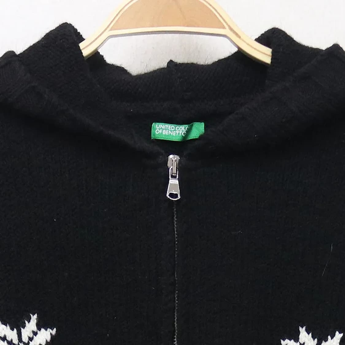 베네통 노르딕 울 혼방 니트 후드 집업 60590 상품이미지3