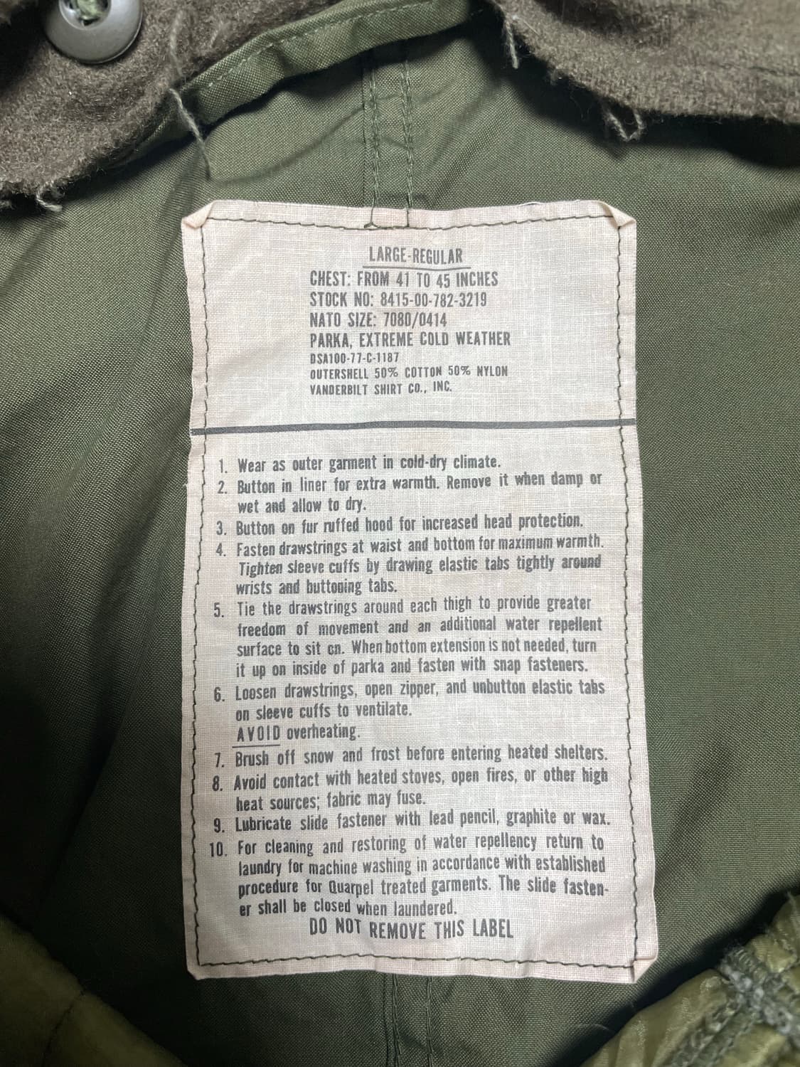 m65 피쉬테일 오리지널 라지 풀세트 데드스탁급 상품이미지2