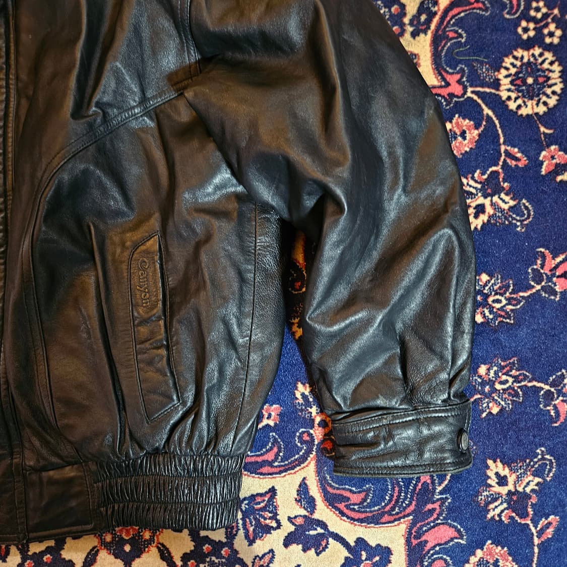 Vintage 양가죽 포켓 Canyon 자수 가죽 퍼 봄버자켓 L 상품이미지6