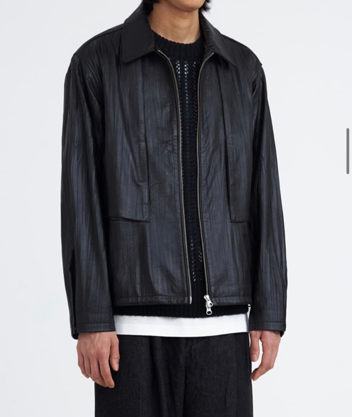 유스 크리즈드 레더 드리즐러 자켓 M사이즈 팝니다 상품이미지1