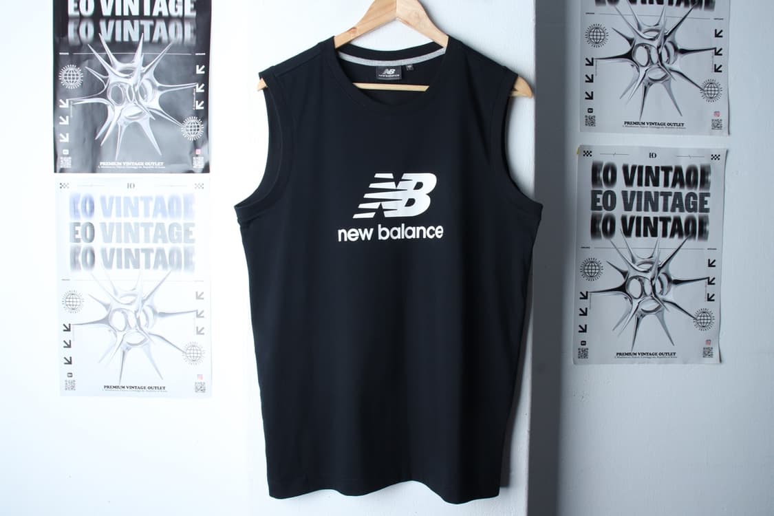 (L-XL) 뉴발란스 반팔 티셔츠 민소매 빅로고 블랙 러닝-H31347 상품이미지2