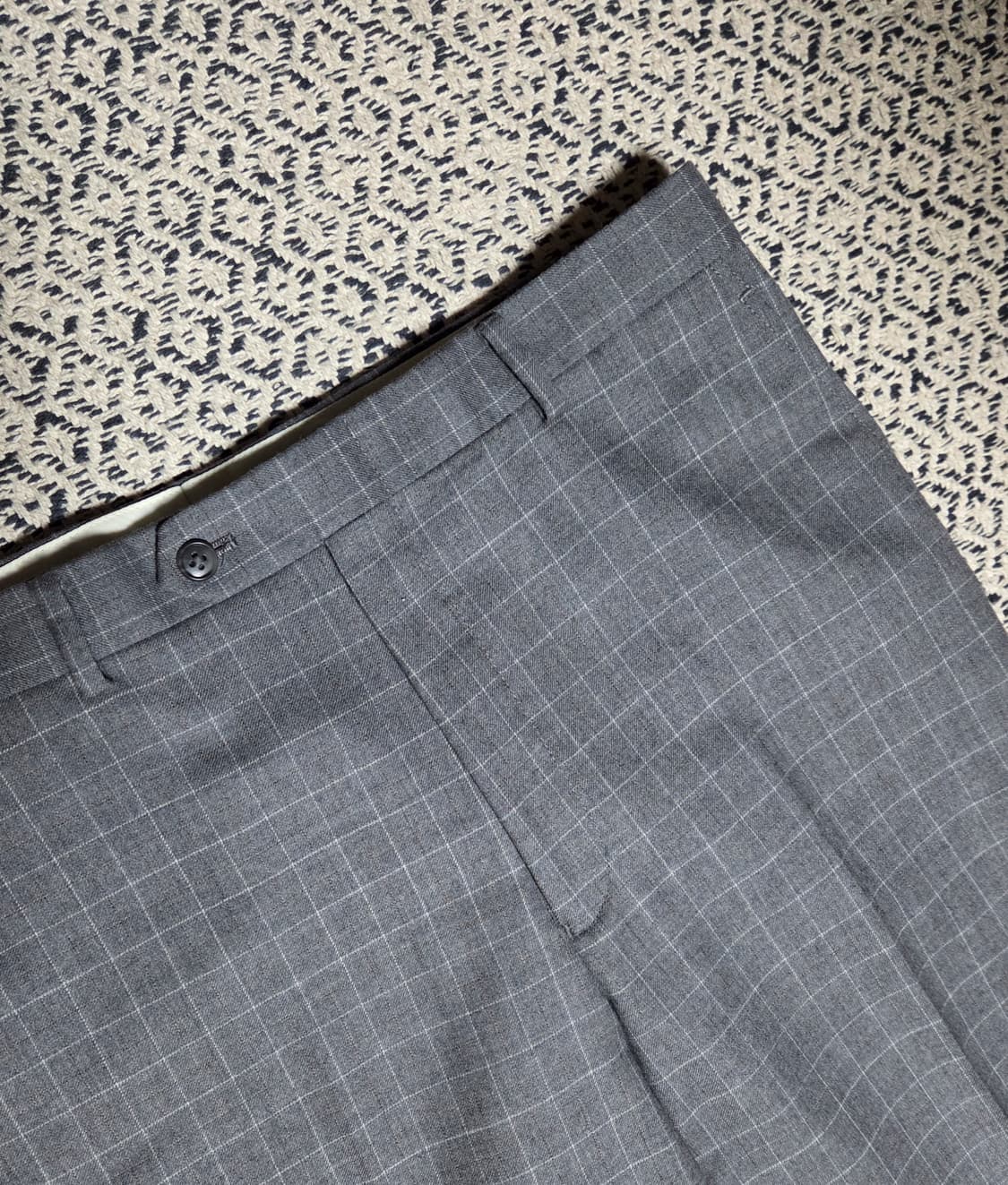 마리끌레르 옴므 체크 울 슬랙스 그레이 32~34 상품이미지1