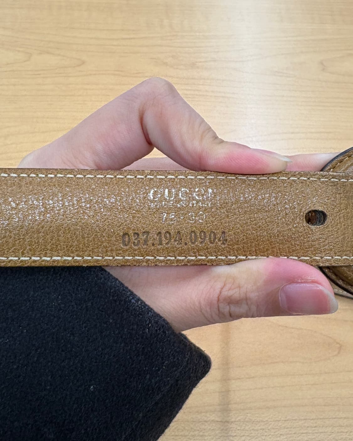 구찌 브라운 뱀부 레더 벨트 상품이미지5