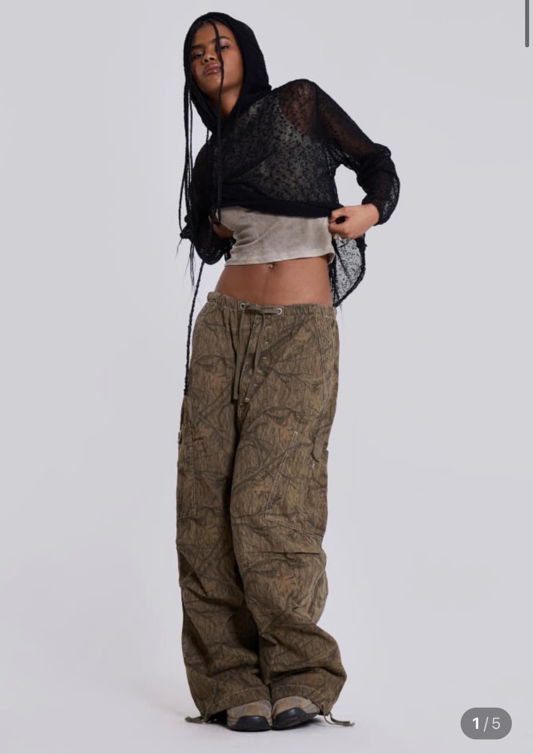 Jaded London 포레스트 카모 파라슈트 팬츠 S사이즈 상품이미지1