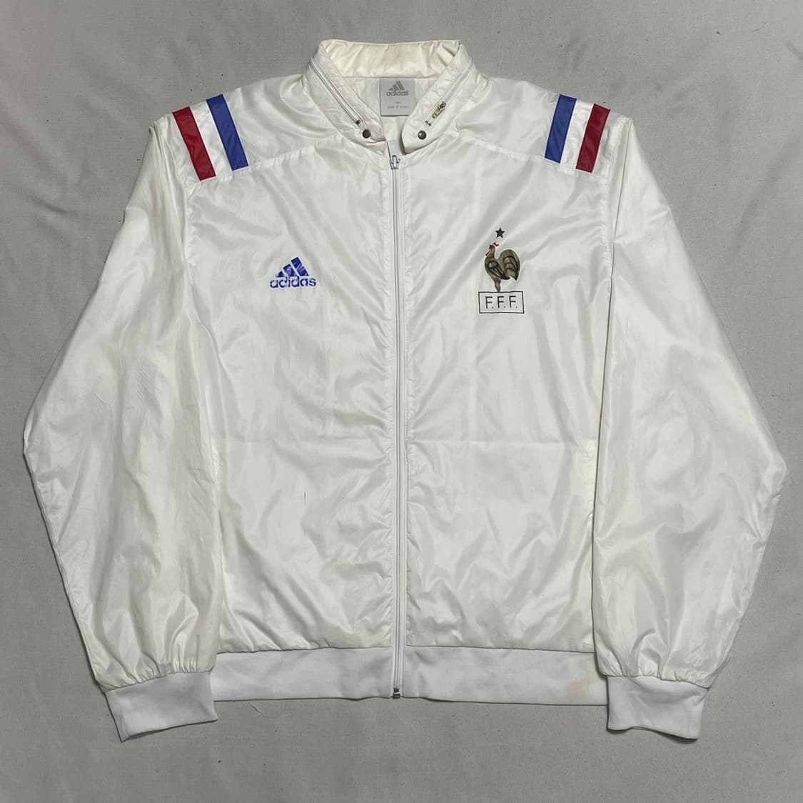 105 아디다스 00년 프랑스 국가대표 내장후드 화이트 바람막이 상품이미지2