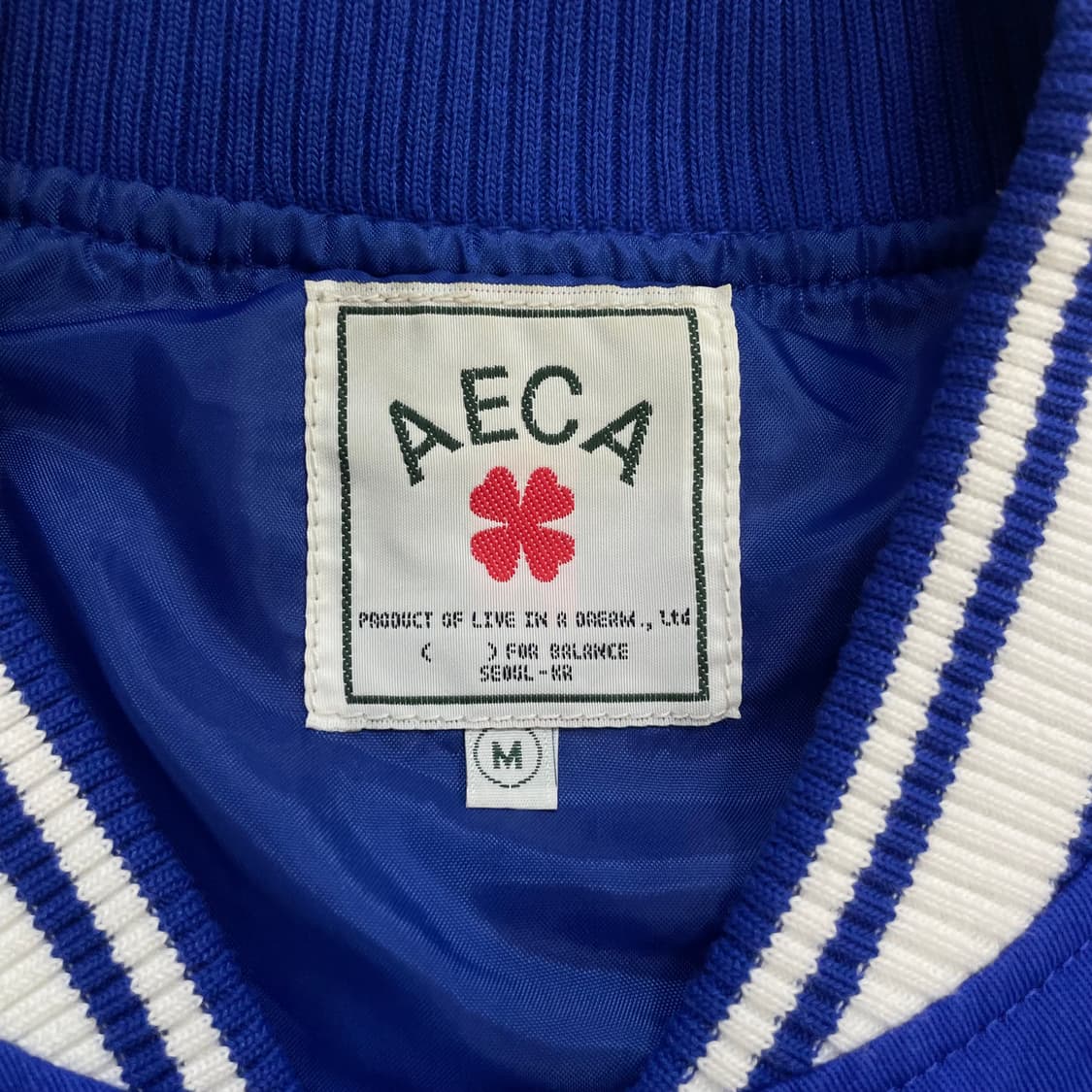 Aeca 에이카 타이거 코튼 바시티 자켓 블루 상품이미지5