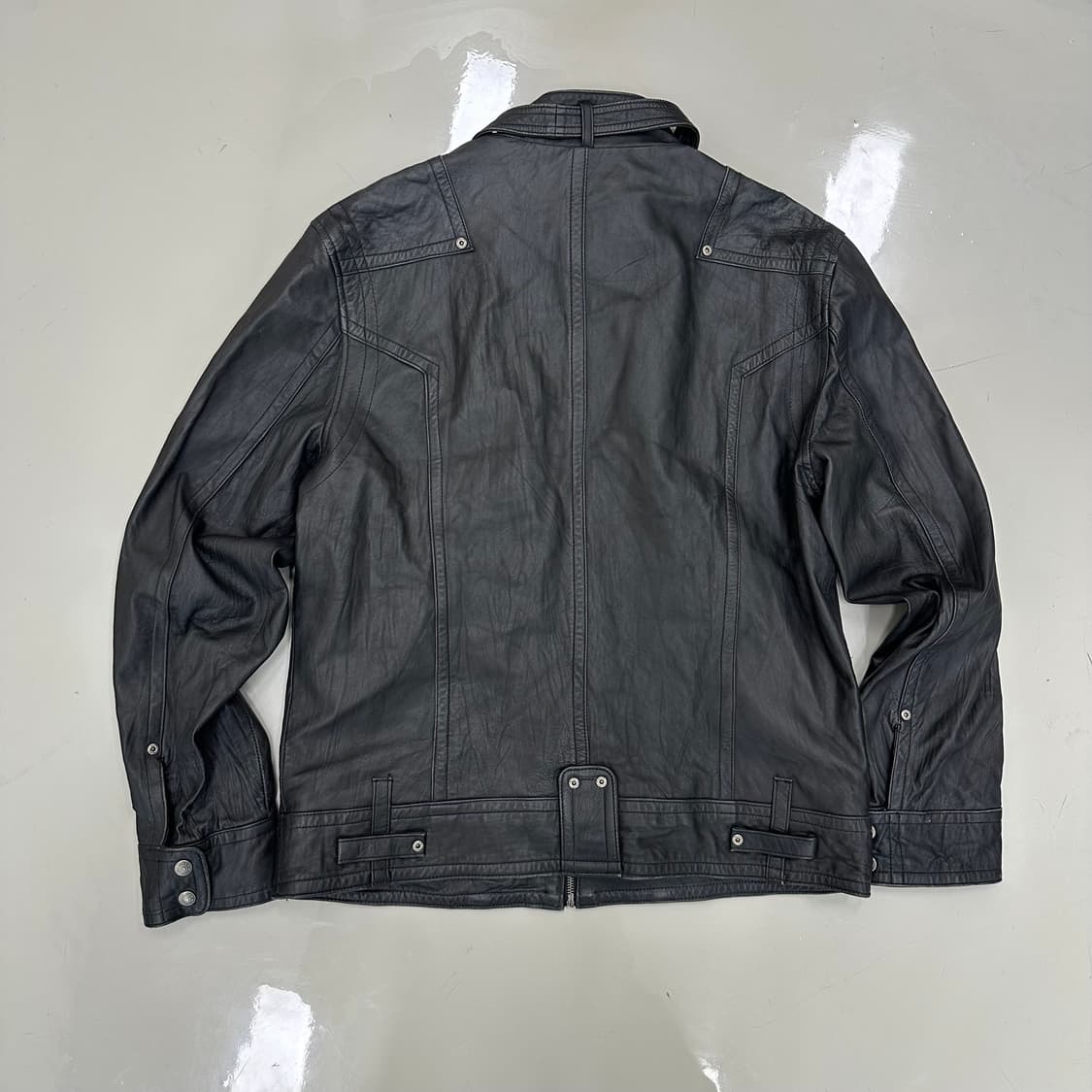 빈티지 램스킨 레더 라이더 자켓 상품이미지4