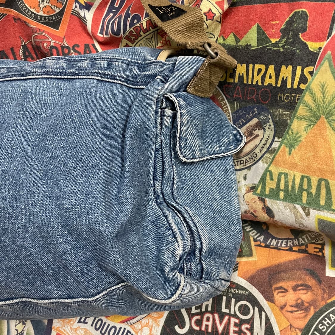90s 코오롱 데님 메신저백 올드스쿨 우체부 가방 올드스쿨 크로스백 상품이미지7