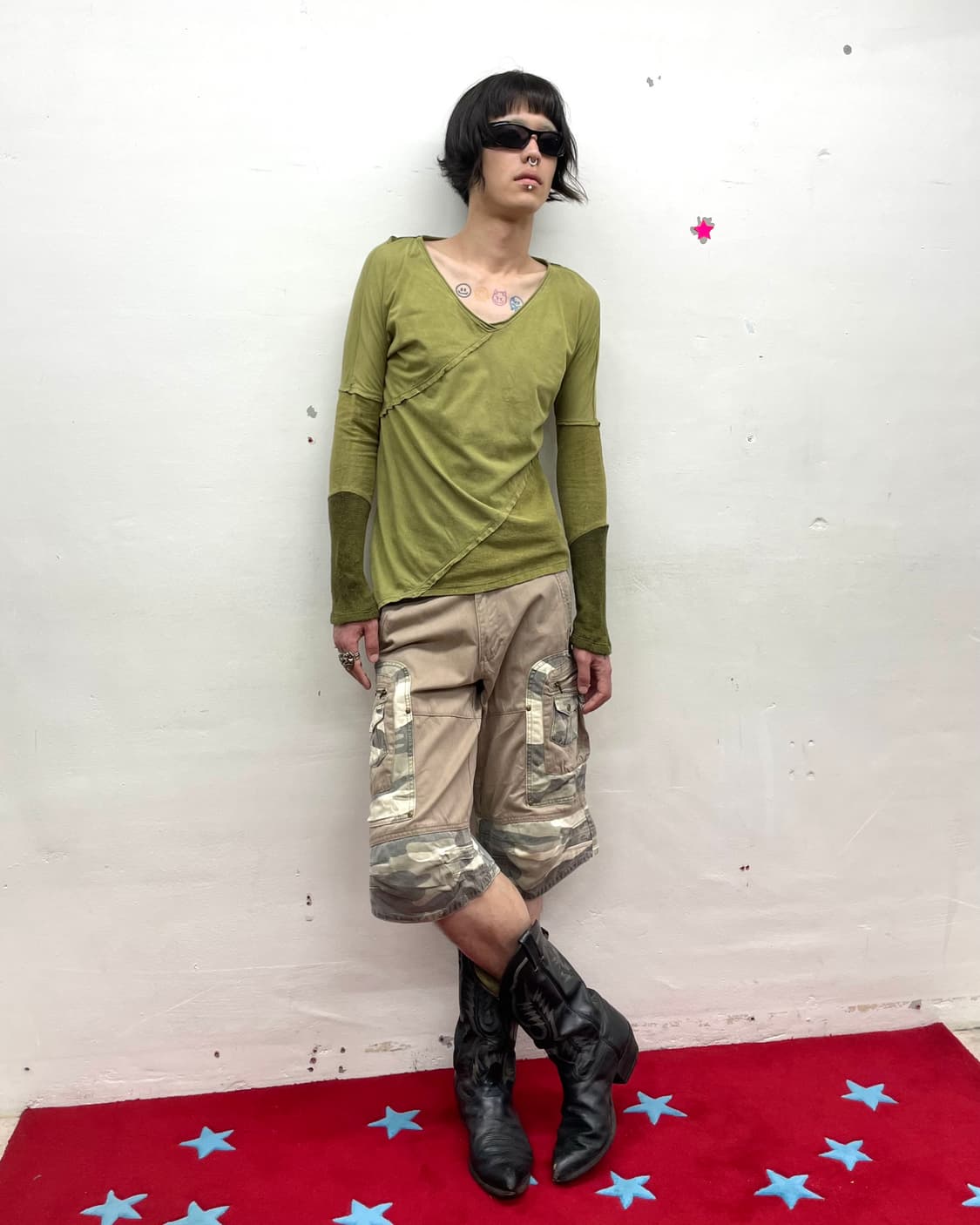 Patchwork Green Rough Long Sleeve 상품이미지8