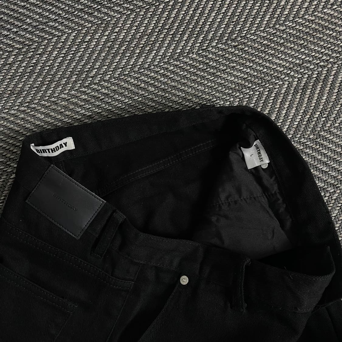 벌스데이 더블니 와이드핏 블랙 데님 팬츠y 3188 상품이미지7