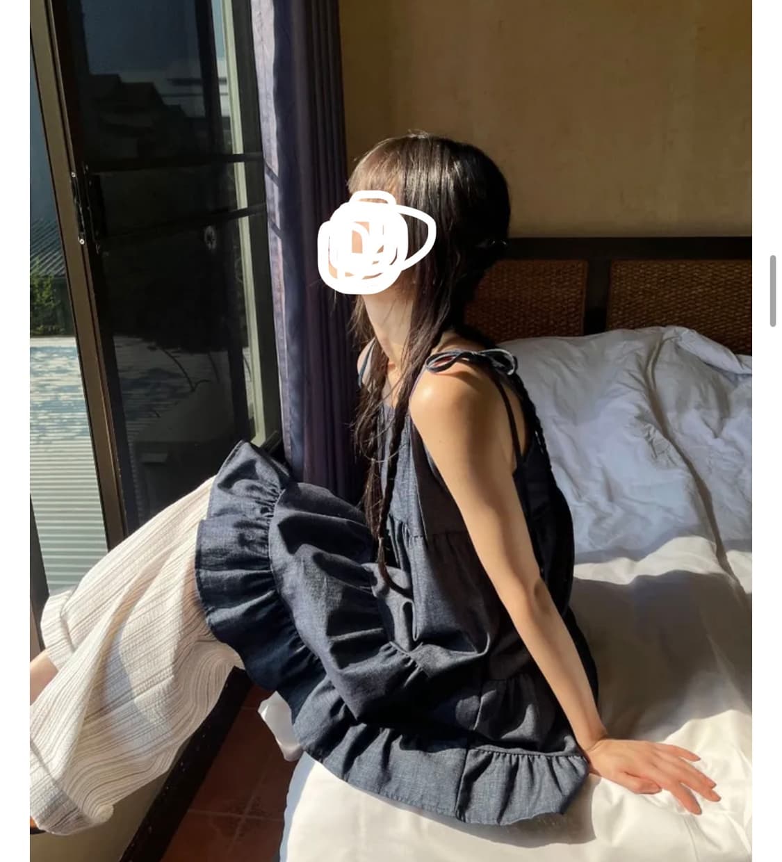 미착용) 김아홉 숄더 캉캉 데님원피스 모리 레이어드 미니원피스 청 빈티지 상품이미지2