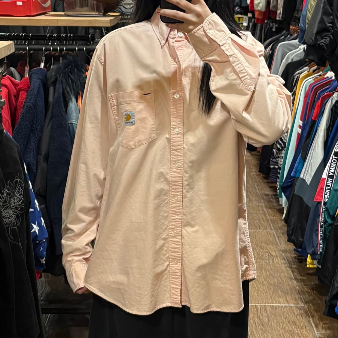 [HI] Carhartt 칼하트 긴팔셔츠 라이트핑크 상품이미지1