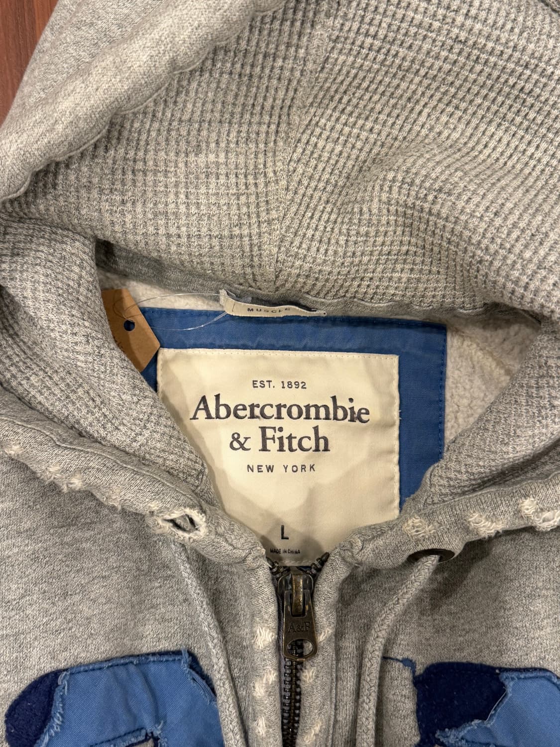 Abercrombie 아베크롬비 빈티지 디스트레스드 와플 후드 집업 상품이미지9