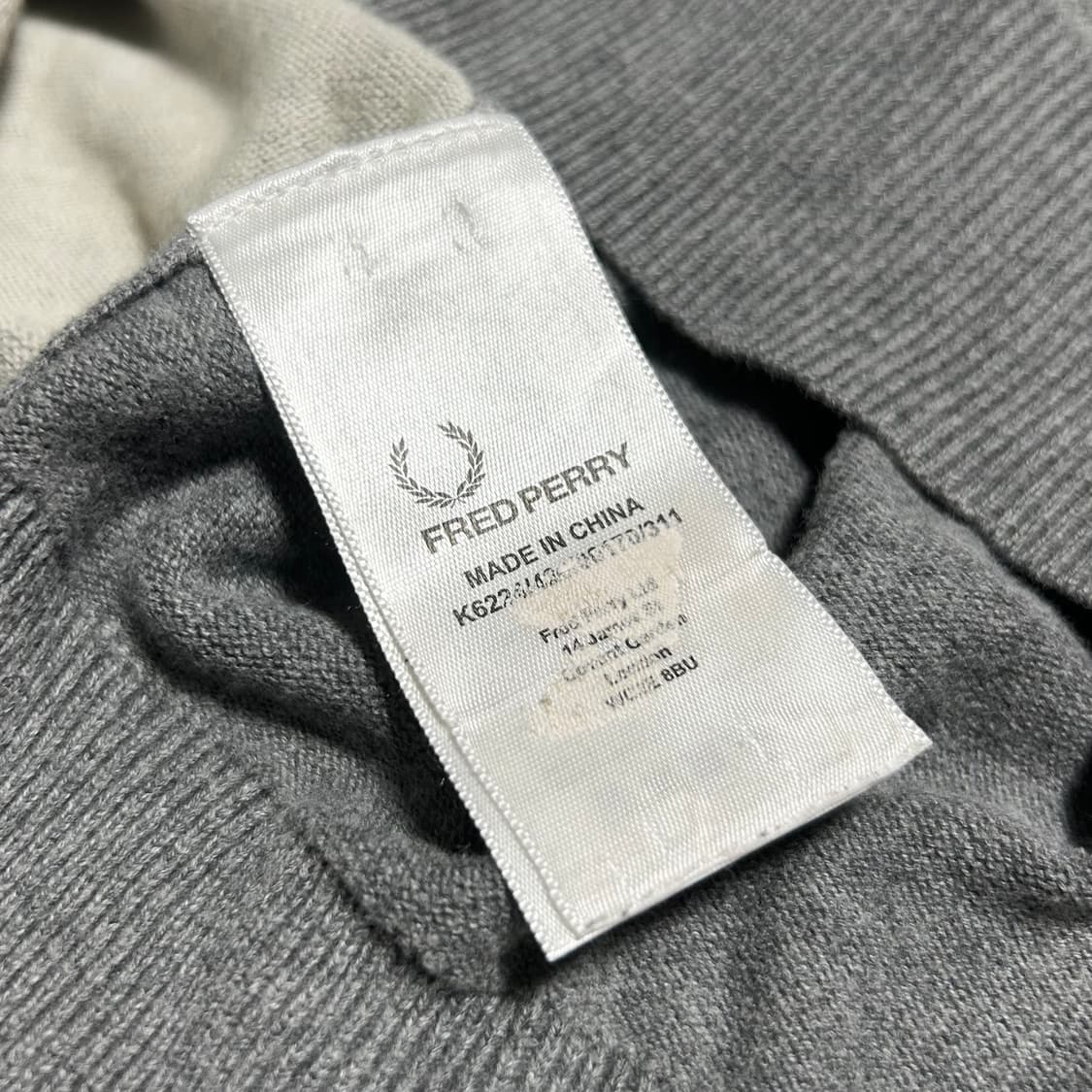 [M] Fredperry 프레드페리 그레이 라운드 울 니트 상품이미지6