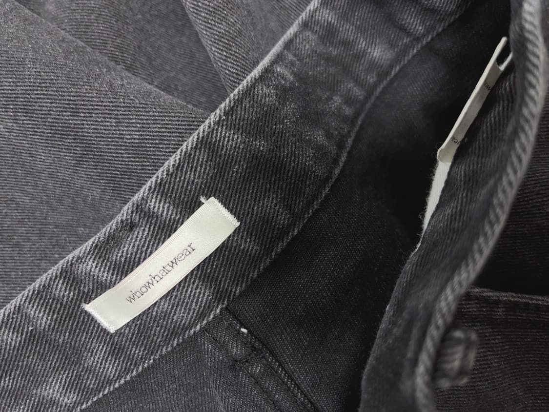 후왓웨어 블랙 와이드 버뮤다 데님 팬츠 상품이미지6