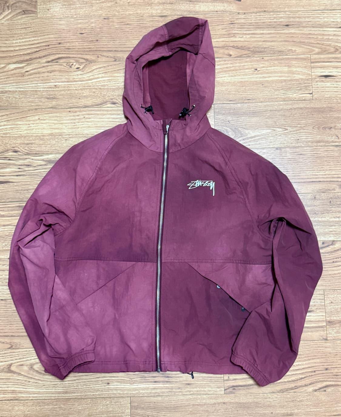 스투시 웨이브 다이 비치 쉘 자켓 마룬 M size 상품이미지1