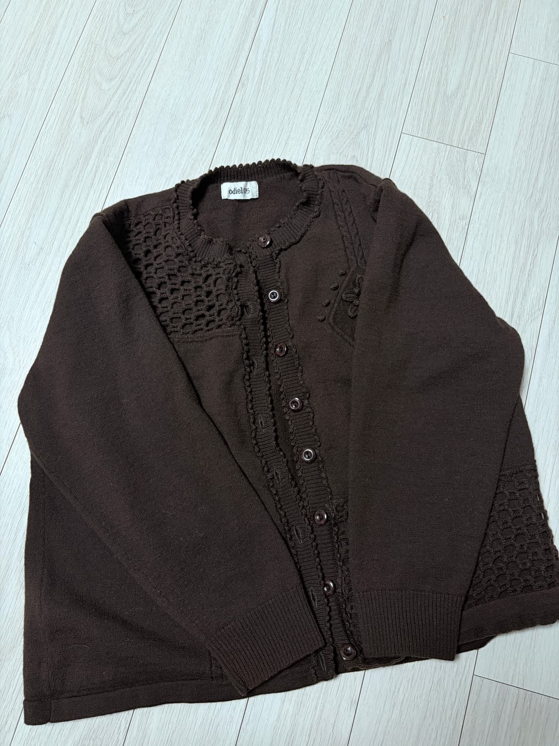 일본 빈티지 모리걸st 플라워 자수 니트 가디건 상품이미지2