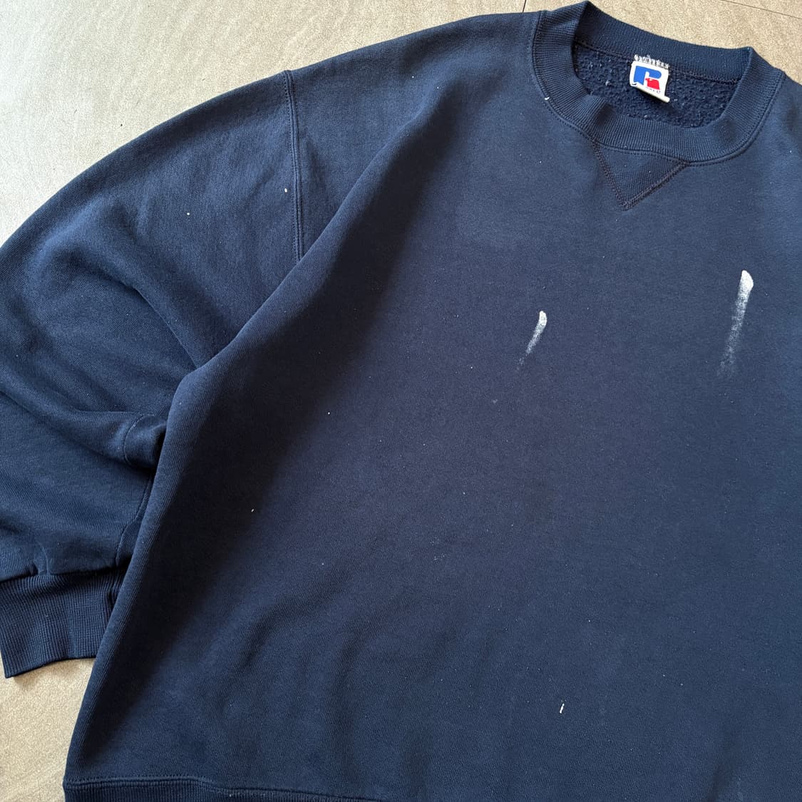 90년대 미국 생산 러셀 블랭크 네이비 스웻셔츠 상품이미지8