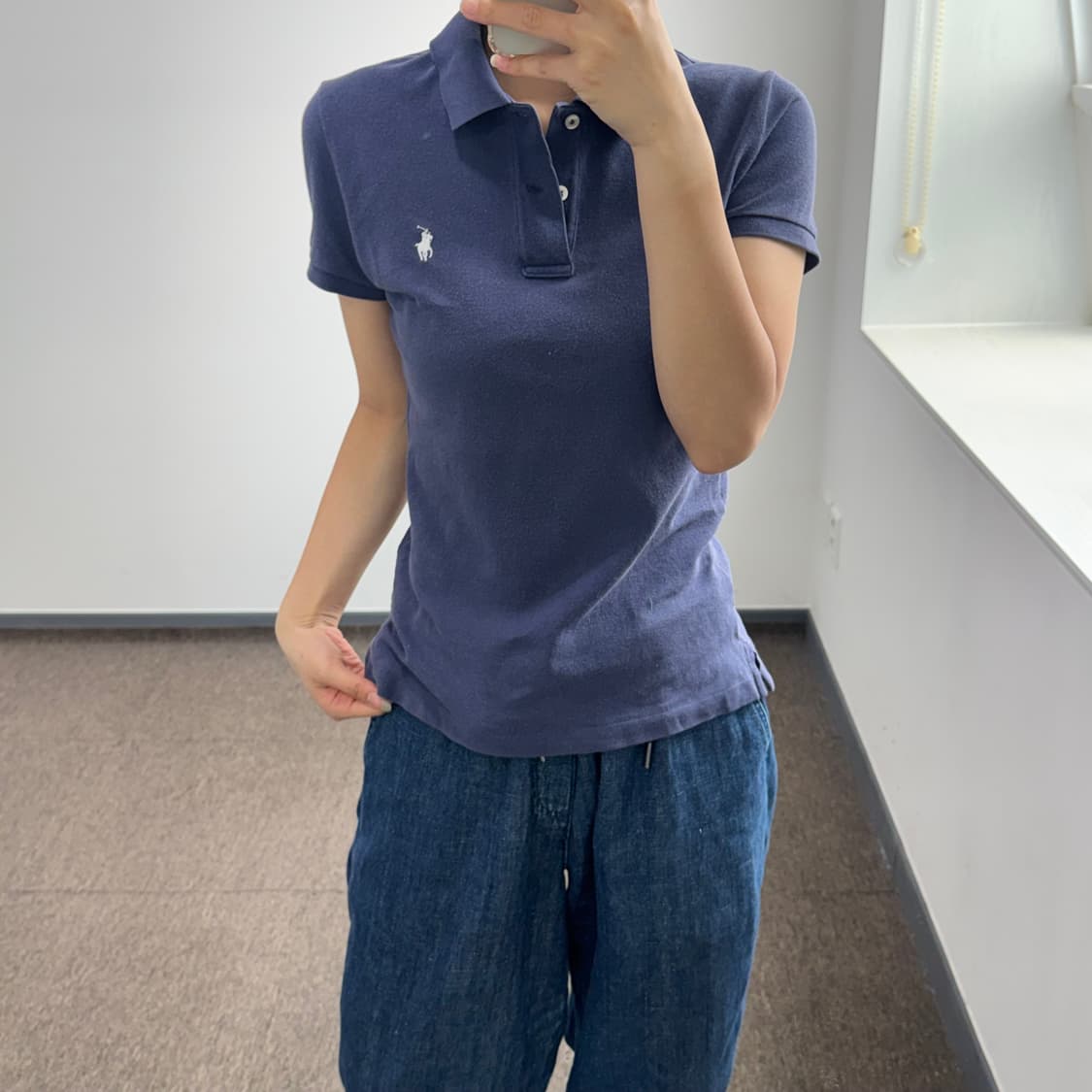 Polo 폴로 화이트 포니 네이비 반팔 카라티   상품이미지1