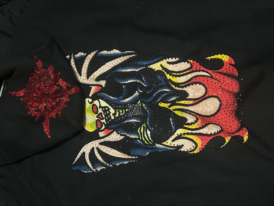 Ken carson ed hardyrhinestone zip up 상품이미지4