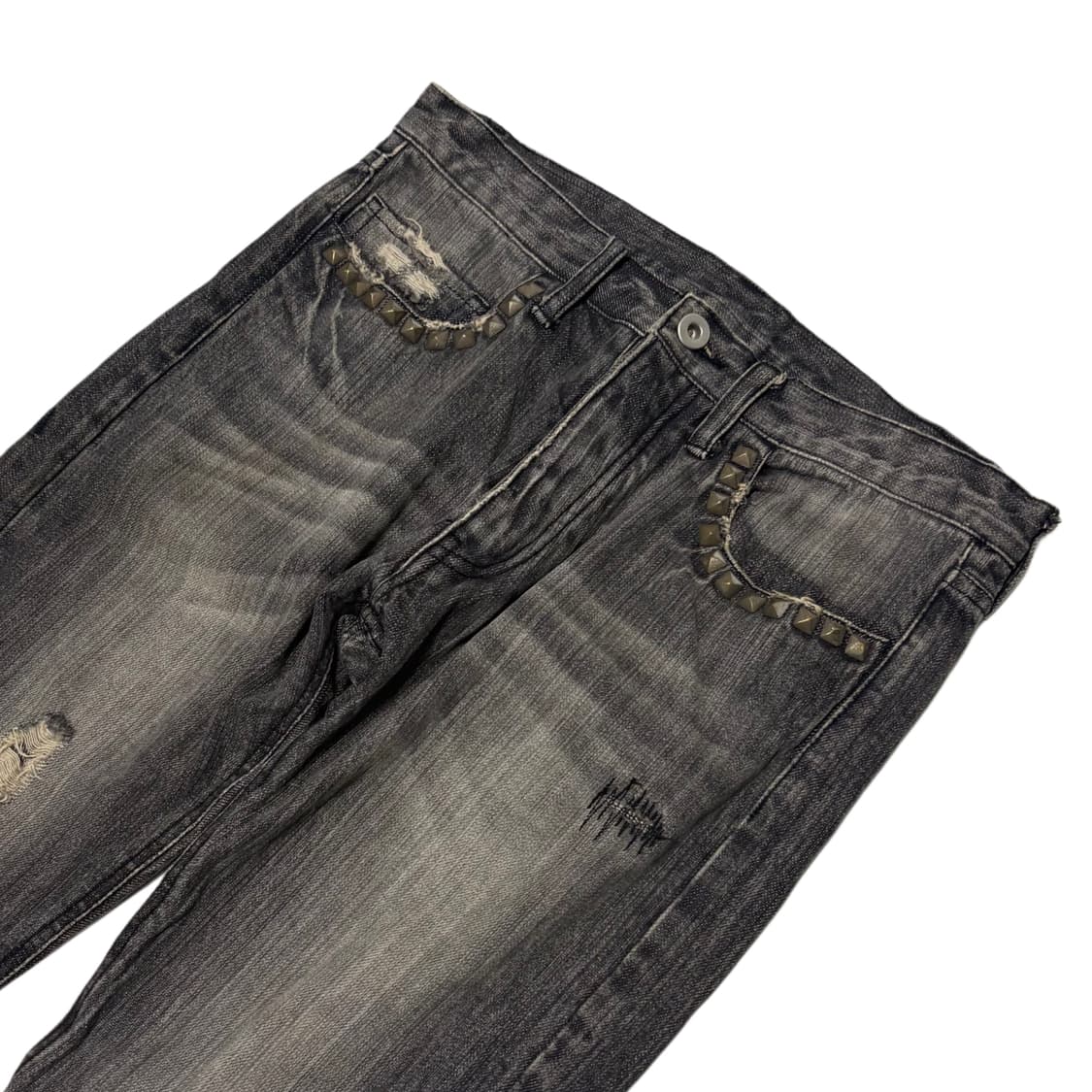 EDGE stud dark damage jeans 상품이미지3