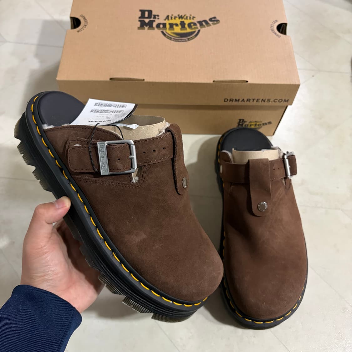 [새상품]닥터마틴 제브잭 스웨이드 슬링백 플랫폼 뮬 270,280 상품이미지1