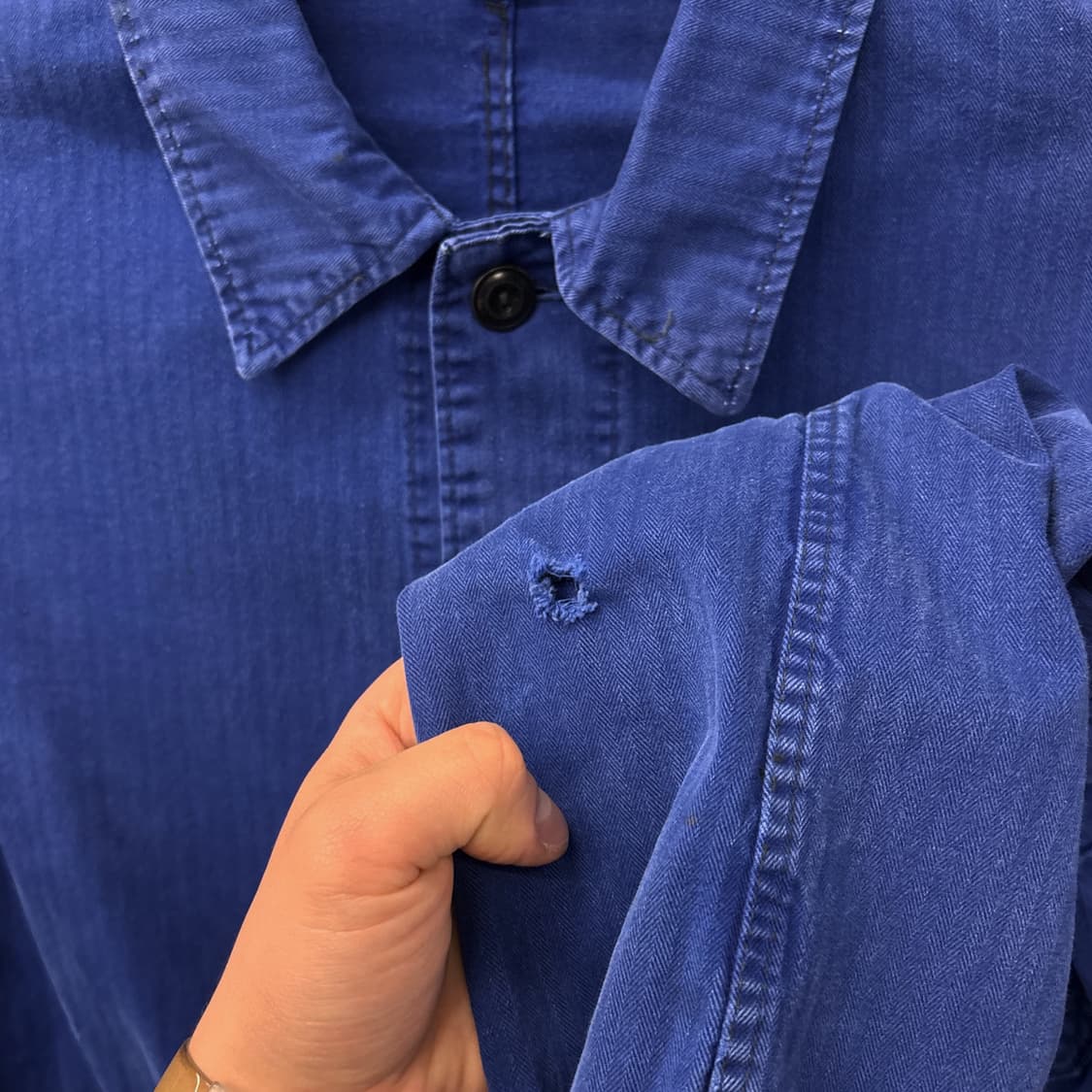 60~70s 피오니어 오리지널 프렌치 워크 자켓 헤링본 트윌 N800 상품이미지6