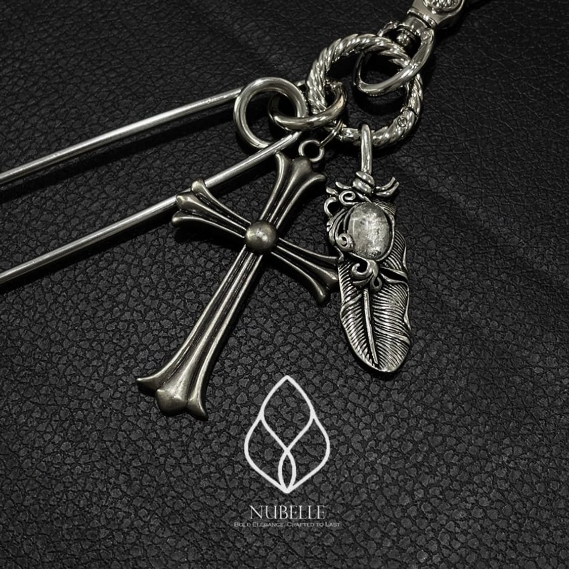 🌗 Chrome cross keyring / 크롬 크로스 클립 키링 상품이미지5