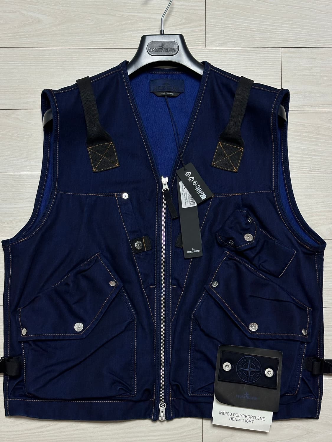 스톤아일랜드 데님 리서치 인디고 조끼 M(100) 새상품 상품이미지4