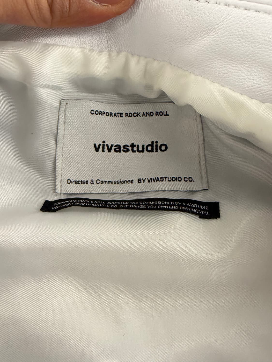 비바스튜디오 리얼레더 화이트 가죽 자켓 XL 상품이미지9