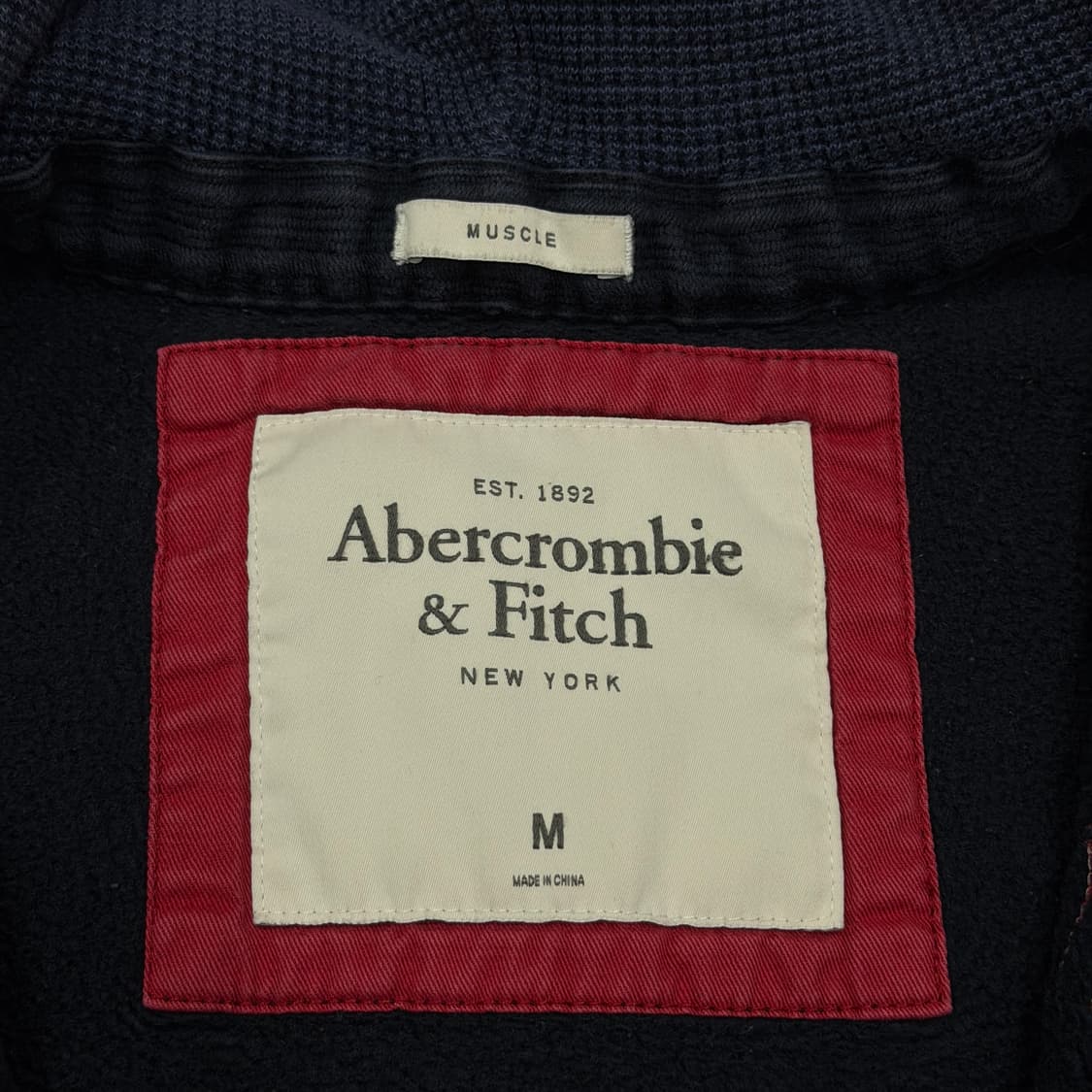 아베크롬비 빈티지 데미지 디테일 Y2K 후드집업 자켓 네이비 M 상품이미지4