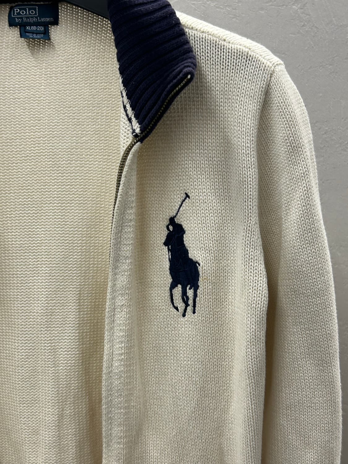 폴로 랄프로렌 아이보리 니트 집업 가디건 상품이미지4