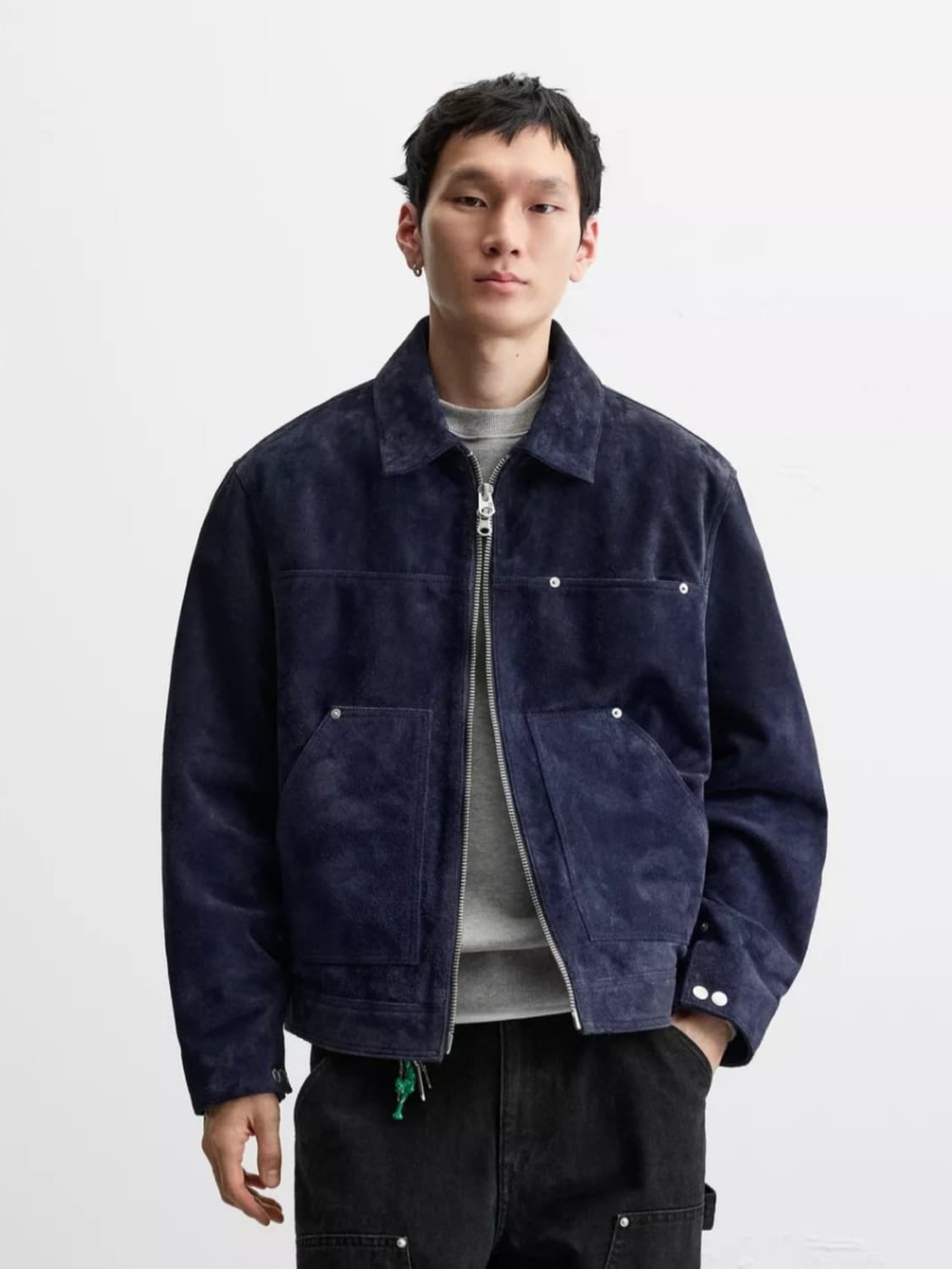ZARA 자라 스플릿 스웨이드 레더 자켓 L 상품이미지2