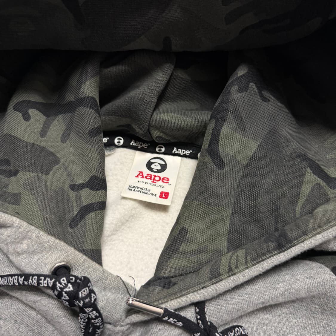 에이프 Aape 그레이 카모플라쥬 후드티 상품이미지2