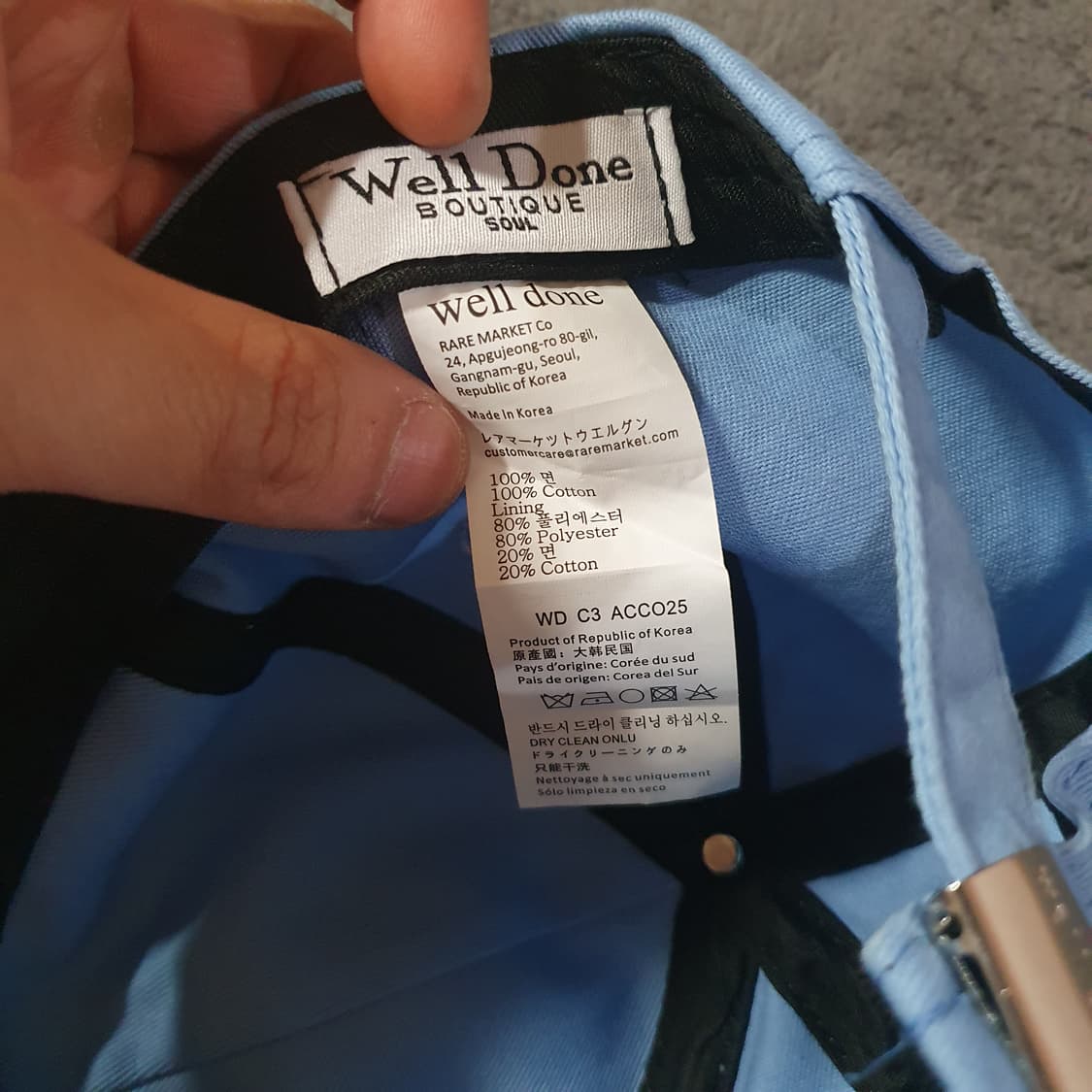 WE11DONE 웰던 지디 볼캡 모자 상품이미지6