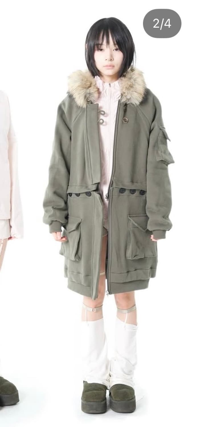 오스하이 투웨이퍼후드집업카키 상품이미지2