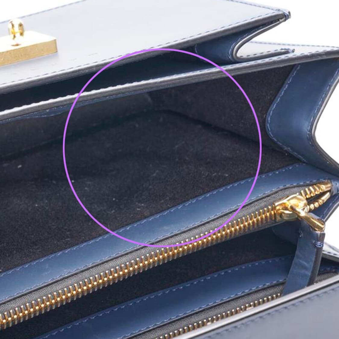 (중고) 마르니 네이비 카프스킨 트렁크 미듐 숄더백 상품이미지9