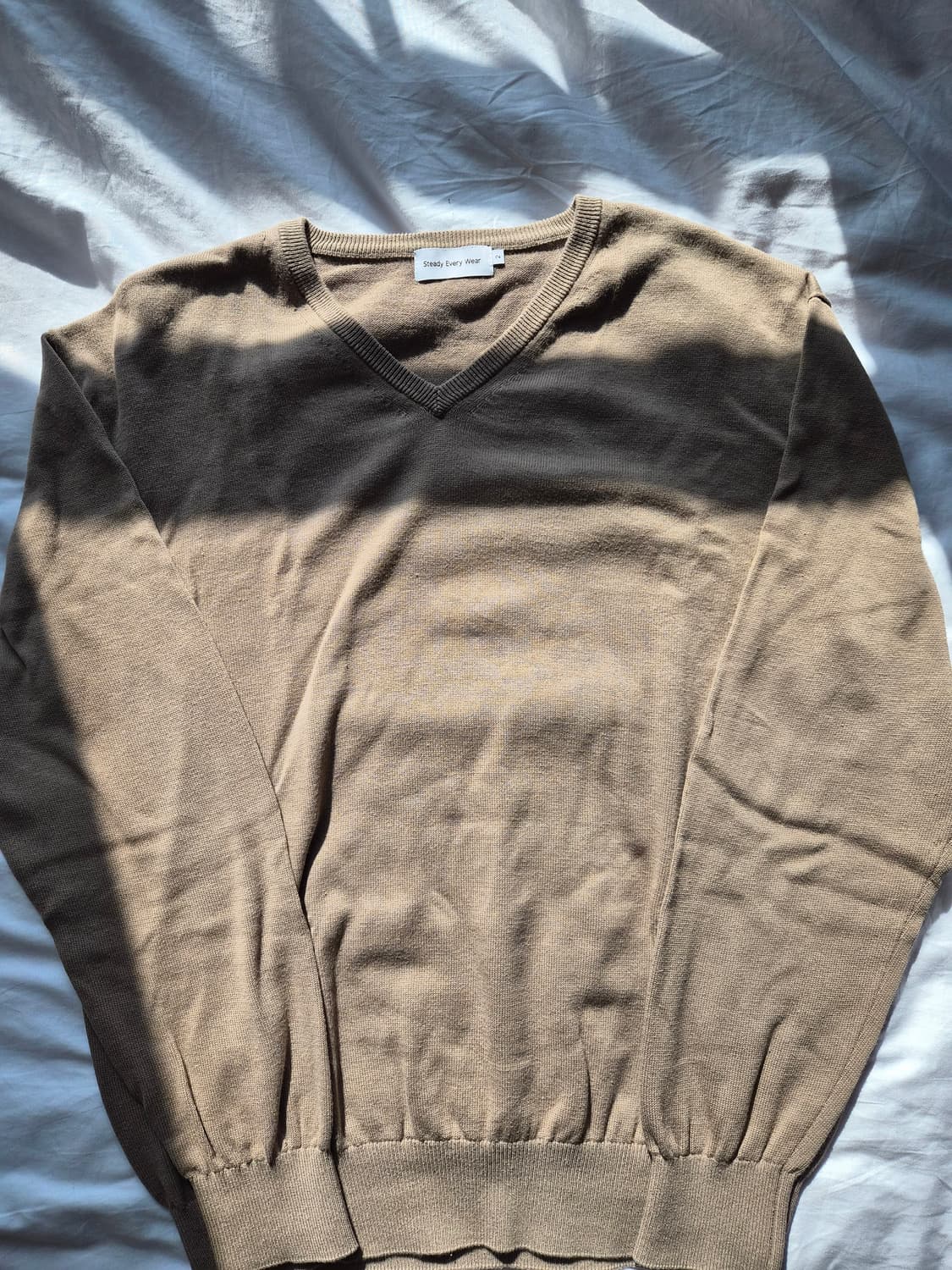 스테디에브리웨어 코튼 브이넥 니트 타우페 2사이즈 상품이미지3