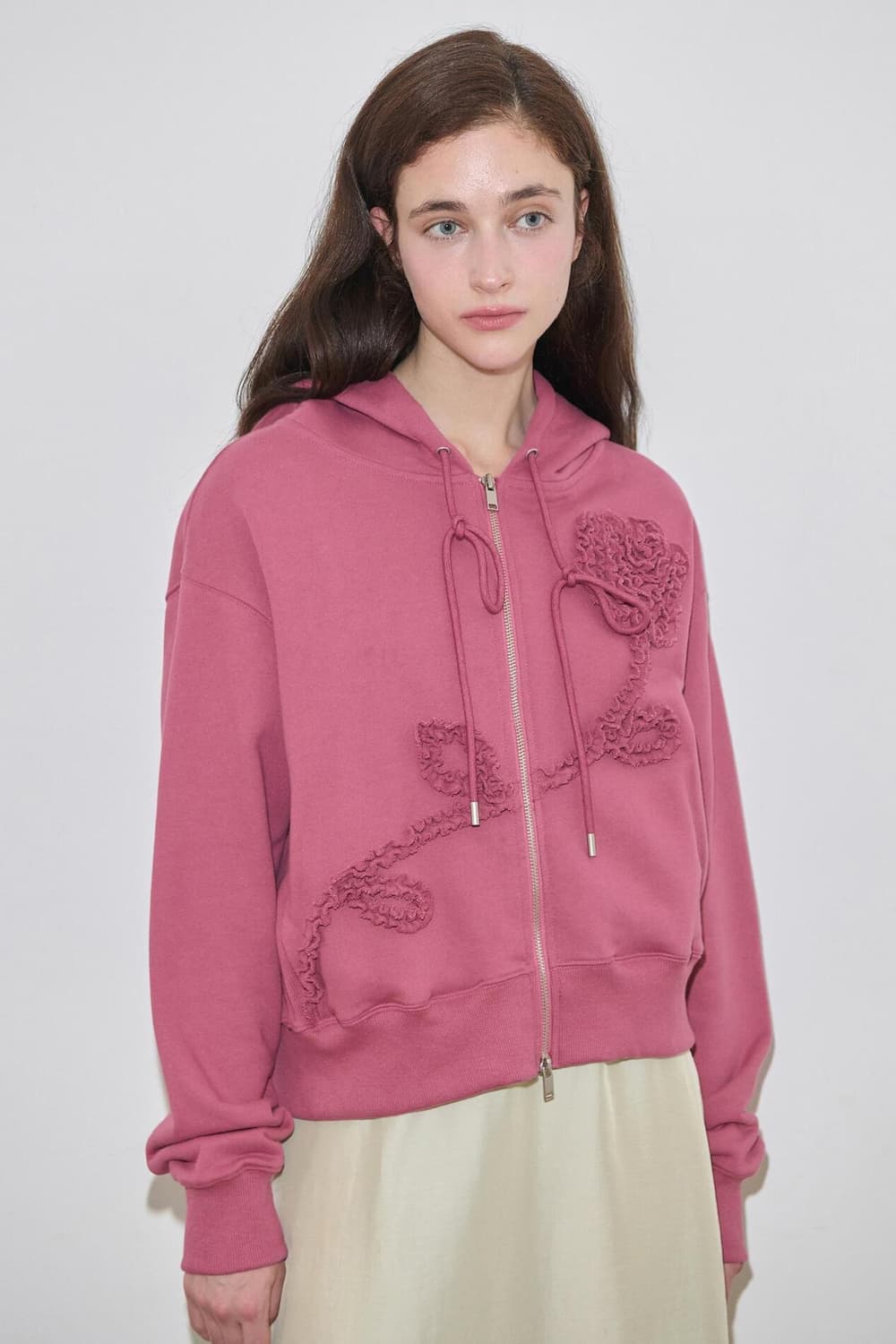 시눈 Rose Frill Hoodie Zipup 상품이미지4