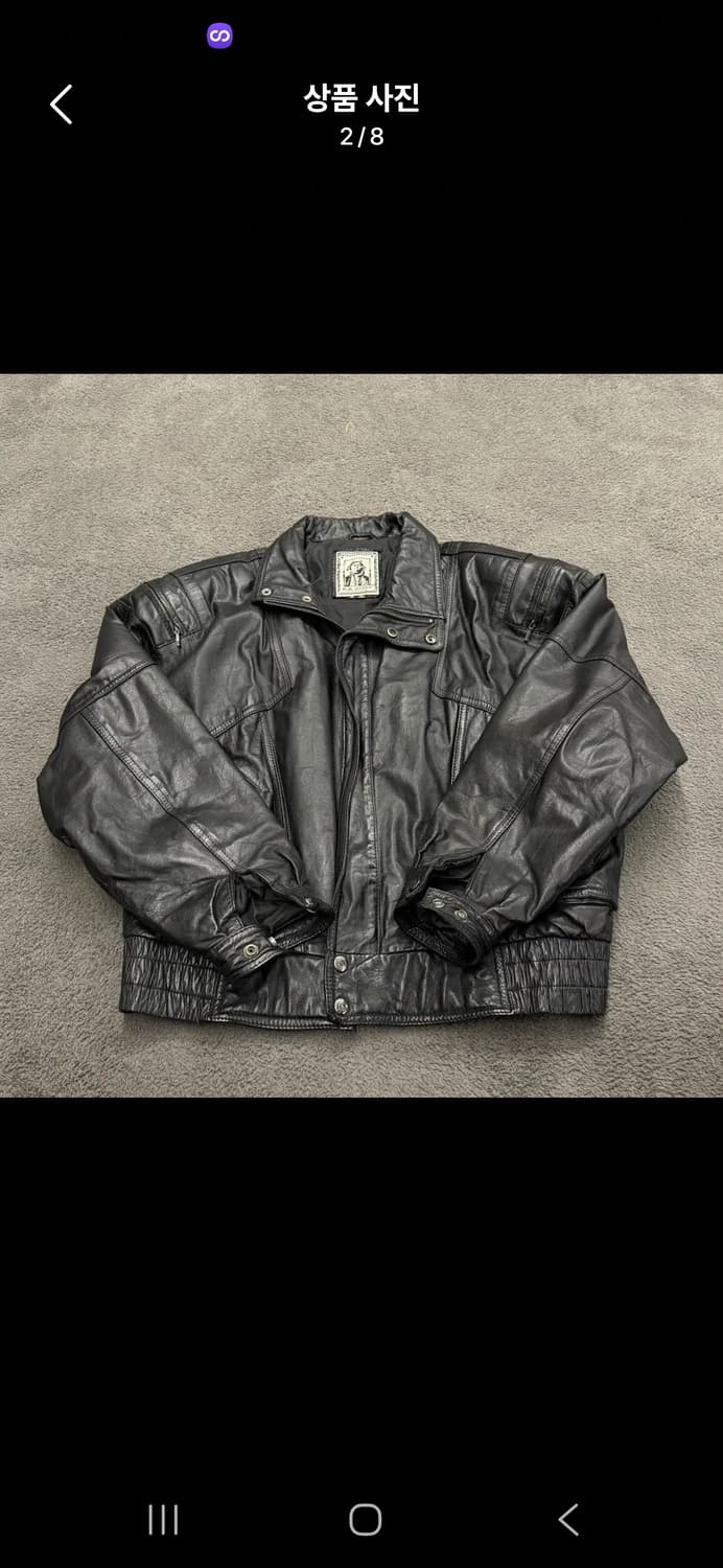 [정품/M]  h.b leather 블랙 가죽 봄버 자켓 c1 상품이미지2