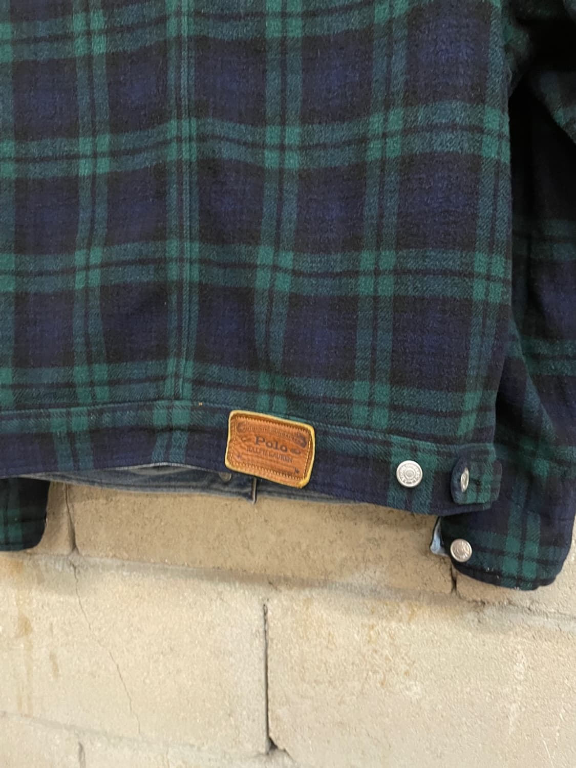 80s 폴로 랄프로렌 리버시블 타탄 체크 데님 자켓  상품이미지5