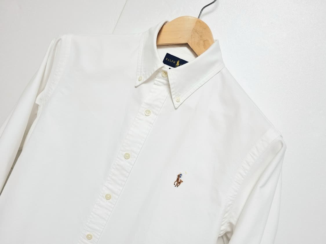 남성 폴로 화이트 흰색 옥스퍼드 멀티포니 긴팔 남방 셔츠 옥스포드 상품이미지3