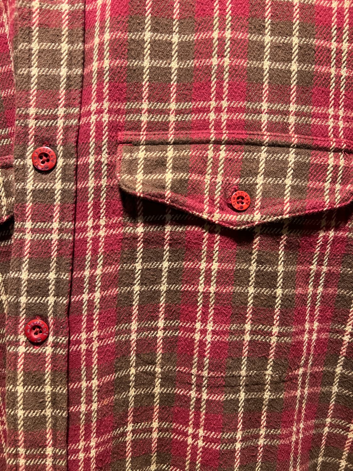 [M]팀버랜드 레드 타탄체크 플란넬 워크 셔츠 상품이미지3