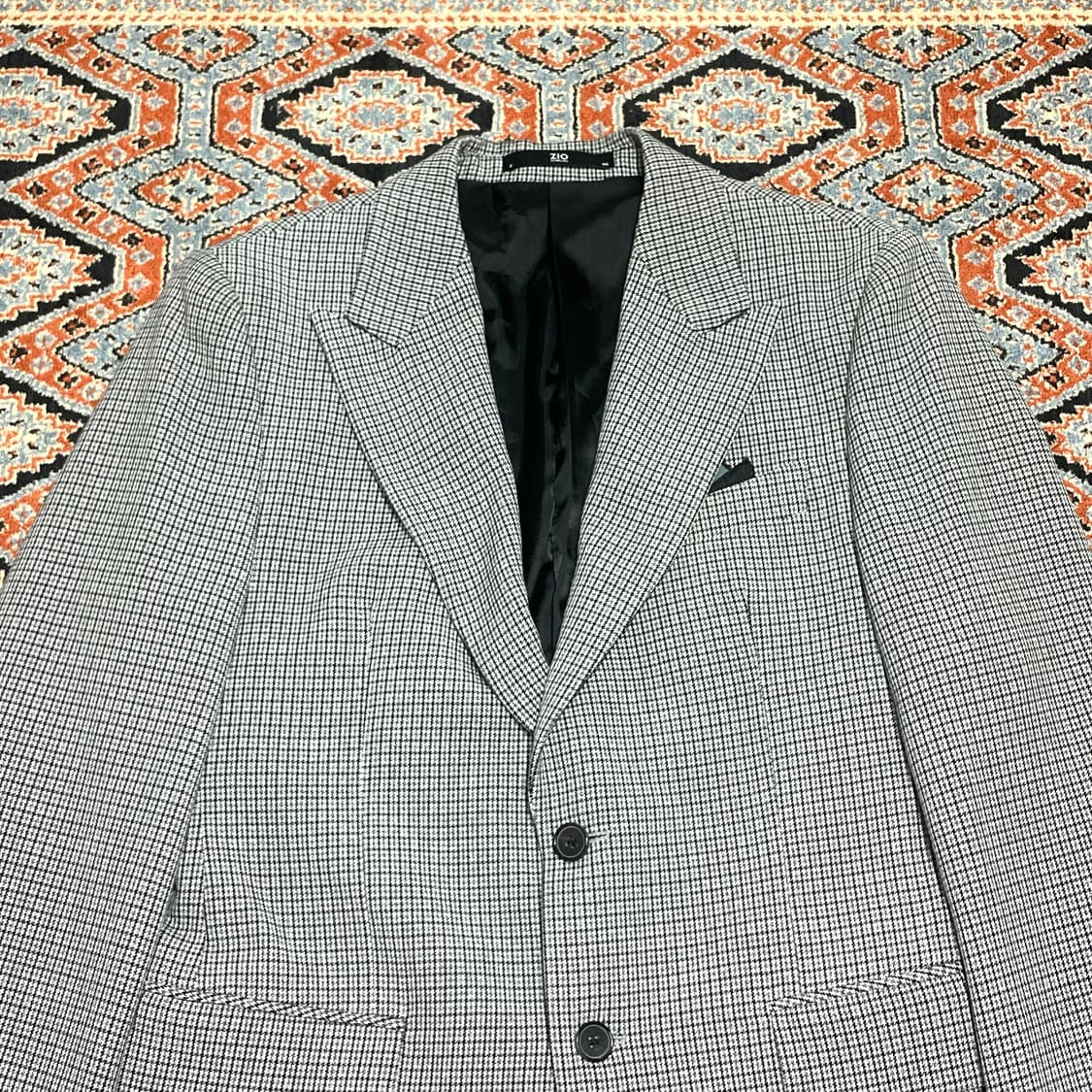 지오송지오 네이비 하운드체크 투버튼 자켓 남성95 상품이미지2