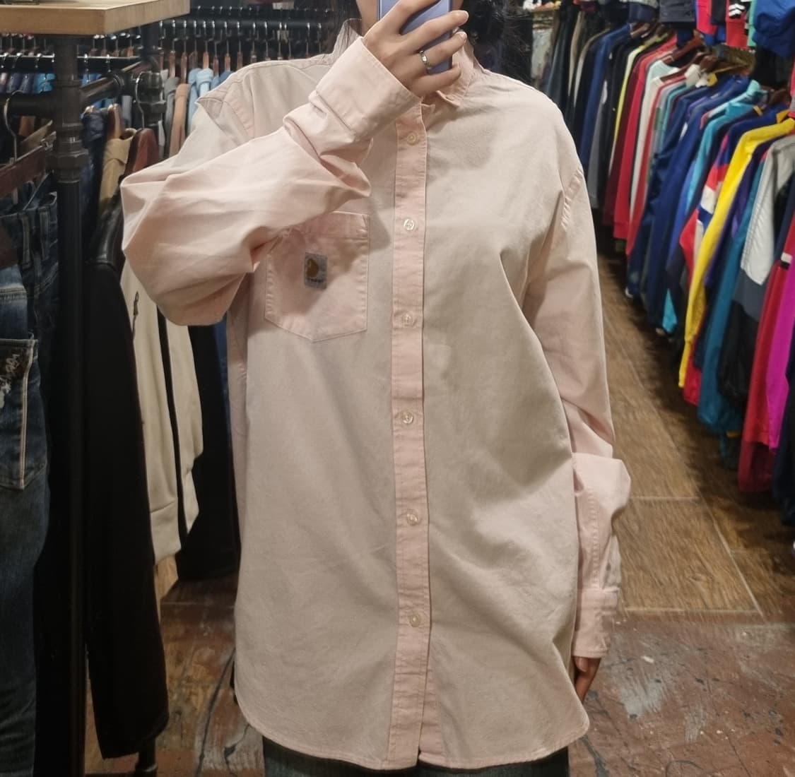 [Hi] 칼하트 긴팔 셔츠 핑크 상품이미지4