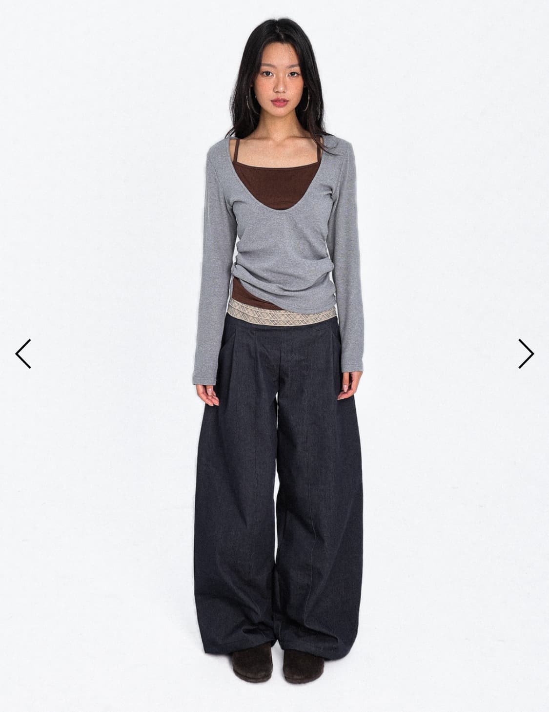 오운서 비치라인 프릴 와이드팬츠 상품이미지1